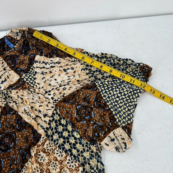 Go Softly Patio Woman Dress 3X Patchwork Rayon Muumuu Caftan FLAWED Read Desc - Picture 12 of 16